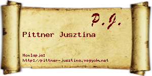 Pittner Jusztina névjegykártya